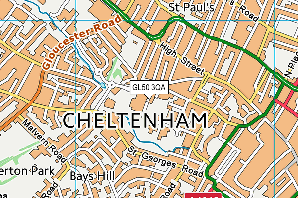 GL50 3QA map - OS VectorMap District (Ordnance Survey) GL50 3QA map - OS VectorMap District (Ordnance Survey)