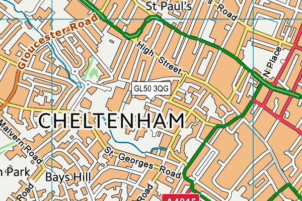 GL50 3QG map - OS VectorMap District (Ordnance Survey) GL50 3QG map - OS VectorMap District (Ordnance Survey)