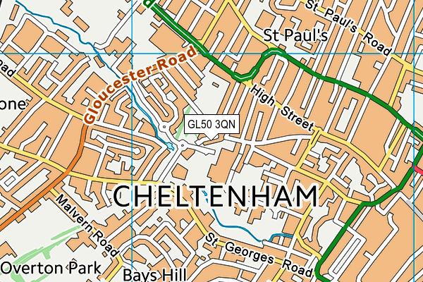 GL50 3QN map - OS VectorMap District (Ordnance Survey) GL50 3QN map - OS VectorMap District (Ordnance Survey)