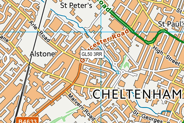 GL50 3RR map - OS VectorMap District (Ordnance Survey)
