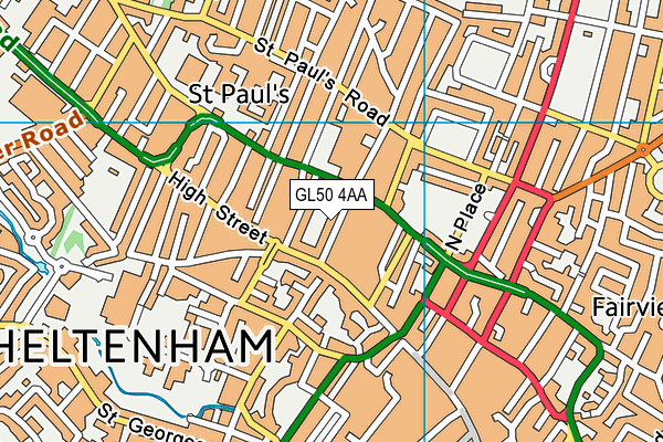 GL50 4AA map - OS VectorMap District (Ordnance Survey) GL50 4AA map - OS VectorMap District (Ordnance Survey)