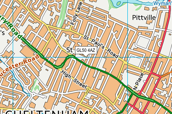 GL50 4AZ map - OS VectorMap District (Ordnance Survey) GL50 4AZ map - OS VectorMap District (Ordnance Survey)