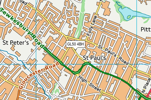 GL50 4BH map - OS VectorMap District (Ordnance Survey) GL50 4BH map - OS VectorMap District (Ordnance Survey)