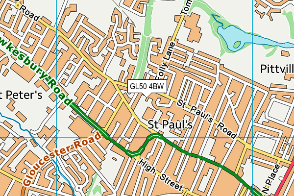 GL50 4BW map - OS VectorMap District (Ordnance Survey) GL50 4BW map - OS VectorMap District (Ordnance Survey)