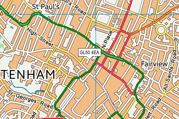 GL50 4EA map - OS VectorMap District (Ordnance Survey) GL50 4EA map - OS VectorMap District (Ordnance Survey)