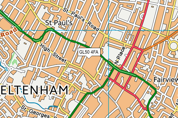 GL50 4FA map - OS VectorMap District (Ordnance Survey) GL50 4FA map - OS VectorMap District (Ordnance Survey)
