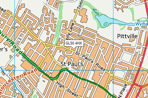 GL50 4HX map - OS VectorMap District (Ordnance Survey) GL50 4HX map - OS VectorMap District (Ordnance Survey)