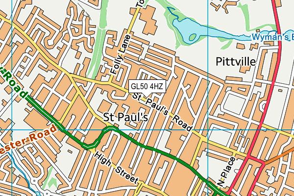 GL50 4HZ map - OS VectorMap District (Ordnance Survey) GL50 4HZ map - OS VectorMap District (Ordnance Survey)