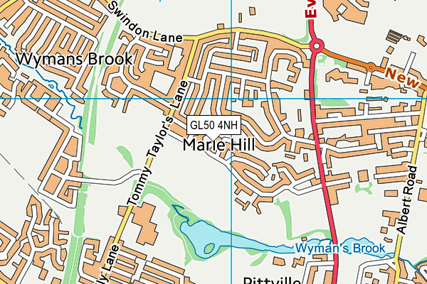 GL50 4NH map - OS VectorMap District (Ordnance Survey) GL50 4NH map - OS VectorMap District (Ordnance Survey)