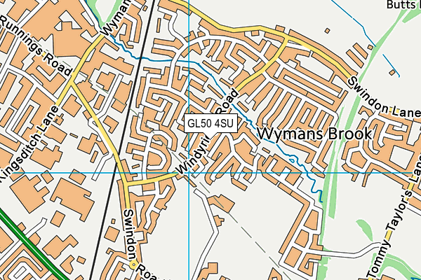 GL50 4SU map - OS VectorMap District (Ordnance Survey) GL50 4SU map - OS VectorMap District (Ordnance Survey)