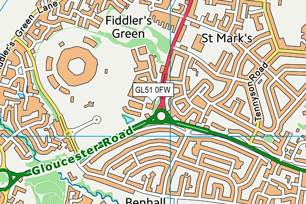 GL51 0FW map - OS VectorMap District (Ordnance Survey)