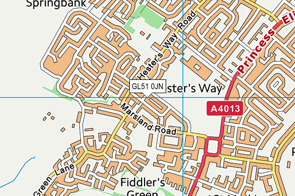 GL51 0JN map - OS VectorMap District (Ordnance Survey)
