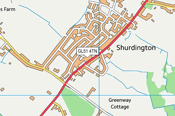 GL51 4TN map - OS VectorMap District (Ordnance Survey)