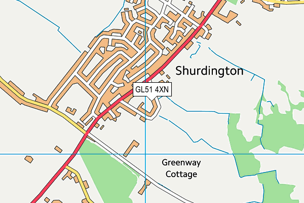 GL51 4XN map - OS VectorMap District (Ordnance Survey)