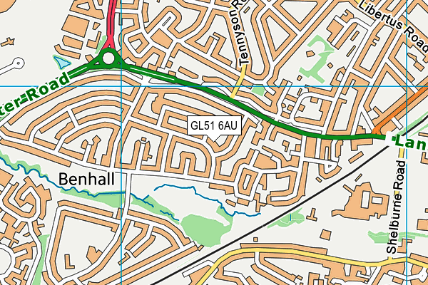 GL51 6AU map - OS VectorMap District (Ordnance Survey)
