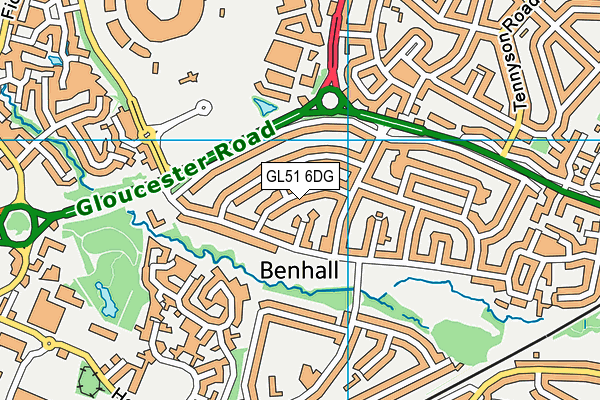 GL51 6DG map - OS VectorMap District (Ordnance Survey)
