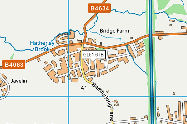 GL51 6TB map - OS VectorMap District (Ordnance Survey)