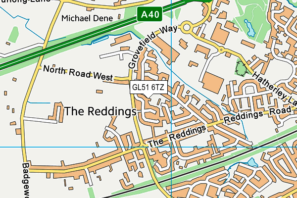 GL51 6TZ map - OS VectorMap District (Ordnance Survey)