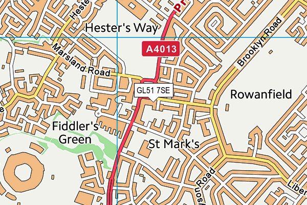 GL51 7SE map - OS VectorMap District (Ordnance Survey)