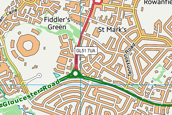 GL51 7UA map - OS VectorMap District (Ordnance Survey) GL51 7UA map - OS VectorMap District (Ordnance Survey)