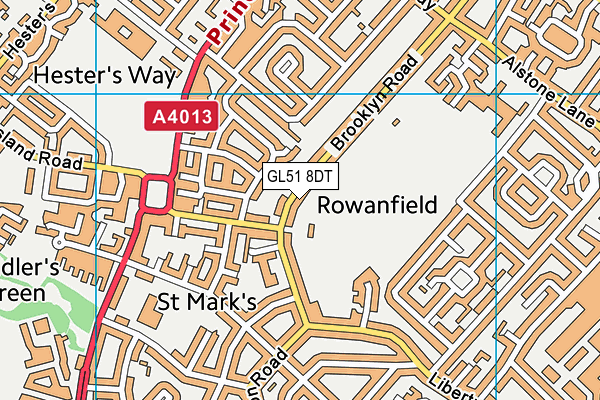 GL51 8DT map - OS VectorMap District (Ordnance Survey)