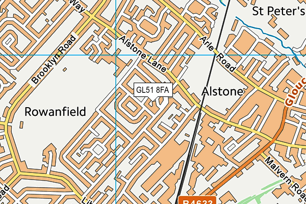GL51 8FA map - OS VectorMap District (Ordnance Survey) GL51 8FA map - OS VectorMap District (Ordnance Survey)