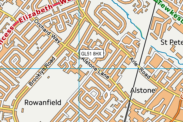 GL51 8HX map - OS VectorMap District (Ordnance Survey) GL51 8HX map - OS VectorMap District (Ordnance Survey)