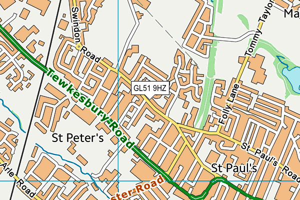 GL51 9HZ map - OS VectorMap District (Ordnance Survey)