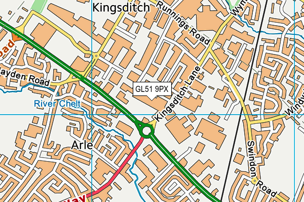 GL51 9PX map - OS VectorMap District (Ordnance Survey) GL51 9PX map - OS VectorMap District (Ordnance Survey)