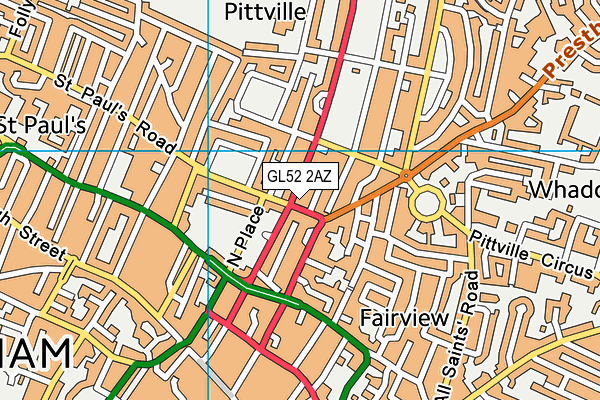 GL52 2AZ map - OS VectorMap District (Ordnance Survey) GL52 2AZ map - OS VectorMap District (Ordnance Survey)