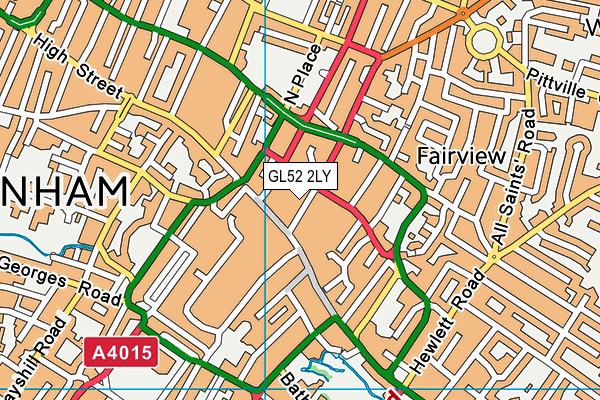 GL52 2LY map - OS VectorMap District (Ordnance Survey)