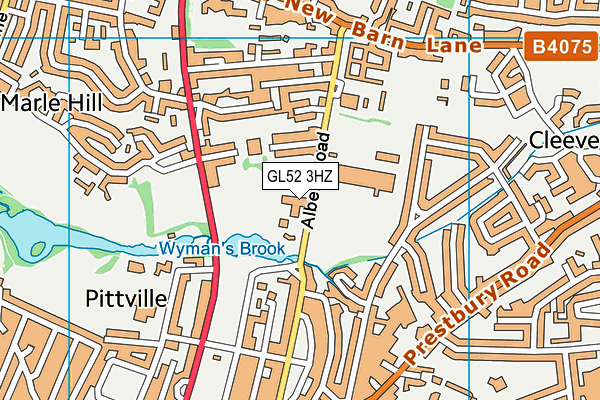 GL52 3HZ map - OS VectorMap District (Ordnance Survey)