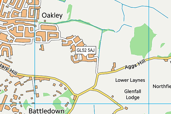 GL52 5AJ map - OS VectorMap District (Ordnance Survey) GL52 5AJ map - OS VectorMap District (Ordnance Survey)