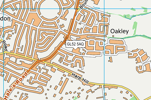 GL52 5AQ map - OS VectorMap District (Ordnance Survey)