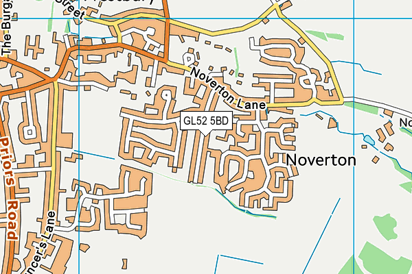 GL52 5BD map - OS VectorMap District (Ordnance Survey) GL52 5BD map - OS VectorMap District (Ordnance Survey)