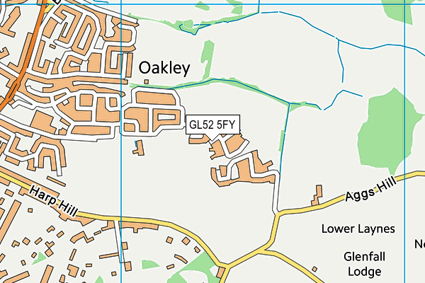 GL52 5FY map - OS VectorMap District (Ordnance Survey) GL52 5FY map - OS VectorMap District (Ordnance Survey)