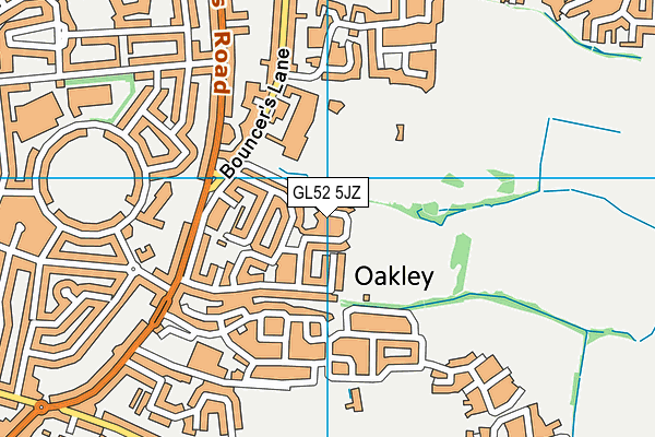 GL52 5JZ map - OS VectorMap District (Ordnance Survey) GL52 5JZ map - OS VectorMap District (Ordnance Survey)