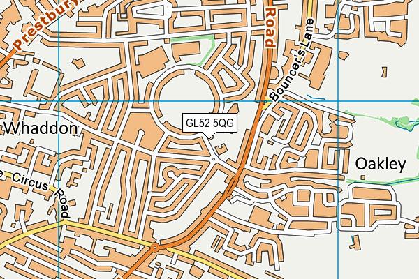GL52 5QG map - OS VectorMap District (Ordnance Survey) GL52 5QG map - OS VectorMap District (Ordnance Survey)