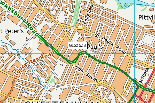 GL52 5ZB map - OS VectorMap District (Ordnance Survey) GL52 5ZB map - OS VectorMap District (Ordnance Survey)