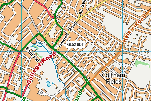 GL52 6DT map - OS VectorMap District (Ordnance Survey)