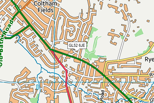 GL52 6JE map - OS VectorMap District (Ordnance Survey) GL52 6JE map - OS VectorMap District (Ordnance Survey)