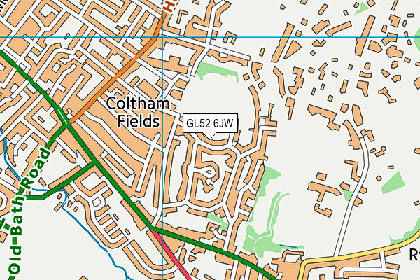 GL52 6JW map - OS VectorMap District (Ordnance Survey) GL52 6JW map - OS VectorMap District (Ordnance Survey)