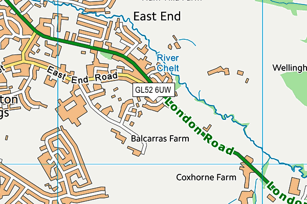 GL52 6UW map - OS VectorMap District (Ordnance Survey) GL52 6UW map - OS VectorMap District (Ordnance Survey)