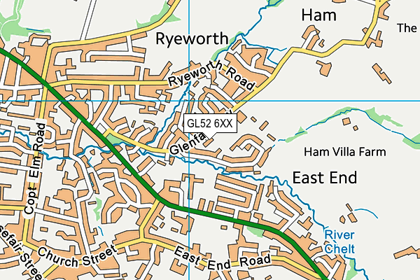 GL52 6XX map - OS VectorMap District (Ordnance Survey)