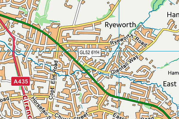 GL52 6YH map - OS VectorMap District (Ordnance Survey) GL52 6YH map - OS VectorMap District (Ordnance Survey)