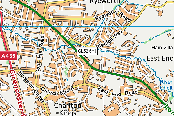GL52 6YJ map - OS VectorMap District (Ordnance Survey) GL52 6YJ map - OS VectorMap District (Ordnance Survey)