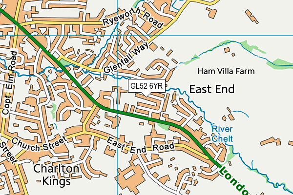 GL52 6YR map - OS VectorMap District (Ordnance Survey) GL52 6YR map - OS VectorMap District (Ordnance Survey)