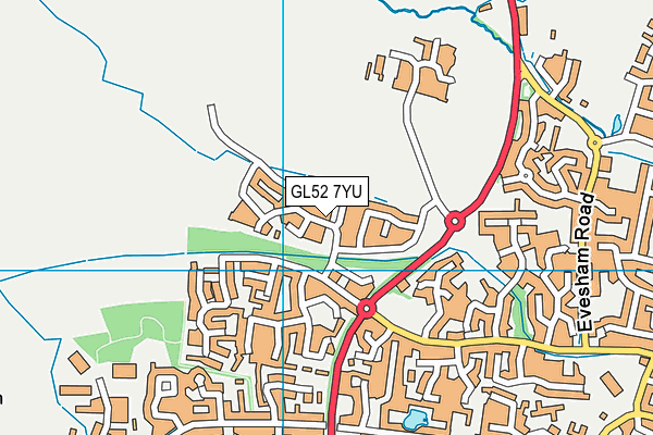 GL52 7YU map - OS VectorMap District (Ordnance Survey) GL52 7YU map - OS VectorMap District (Ordnance Survey)