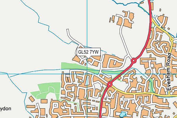GL52 7YW map - OS VectorMap District (Ordnance Survey) GL52 7YW map - OS VectorMap District (Ordnance Survey)