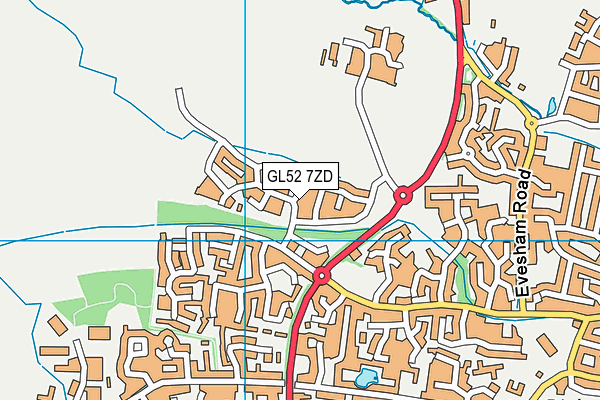 GL52 7ZD map - OS VectorMap District (Ordnance Survey) GL52 7ZD map - OS VectorMap District (Ordnance Survey)
